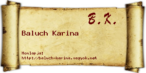 Baluch Karina névjegykártya
